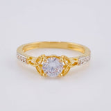 Anillo Solitario Doble Triscal 2.25 g / T6 1/2 Dos Oros Amarillo Blanco 18K