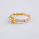 Anillo Solitario Doble Triscal 2.25 g / T6 1/2 Dos Oros Amarillo Blanco 18K