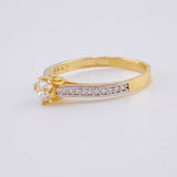 Anillo Solitario Corazón Barroco 2.1 g / T7 1/2 Dos Oros Amarillo Blanco 18K
