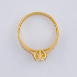 Anillo Solitario Corazón Barroco 2.1 g / T7 1/2 Dos Oros Amarillo Blanco 18K