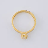 Anillo Solitario Cetro Floreado 2.85 g / T7 1/2 Dos Oros Amarillo Blanco 18K