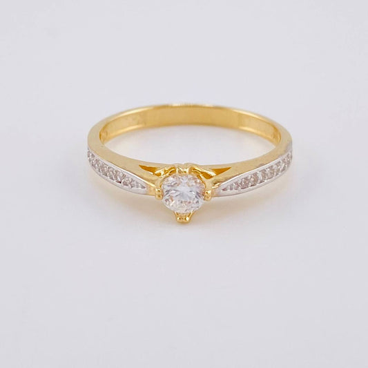 Anillo Solitario Vértice Encontrado 2.3 g / T6 3/4 Oro Amarillo 18K