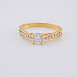 Anillo Solitario Base Branquial 2 g / T6 1/4 Oro Amarillo 18K