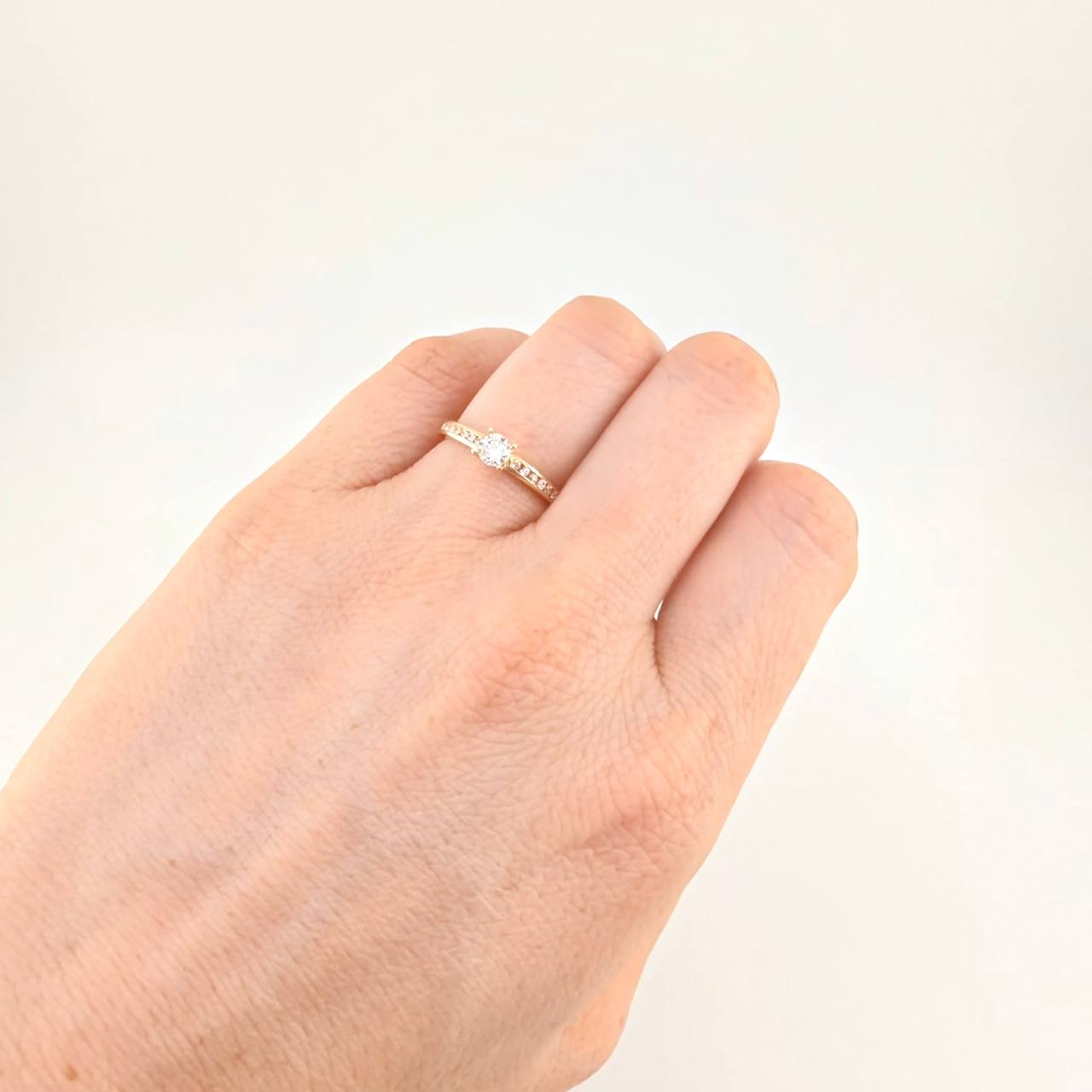 Anillo Solitario Base Branquial 2 g / T6 1/4 Oro Amarillo 18K