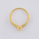 Anillo Solitario Puente Carril Descendiente 2.1 g / T7 Dos Oros Amarillo Blanco  18K