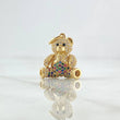 Dije Oso Articulado Overol 5.5gr / 2.9cm / Circones Multicolor Oro Amarillo 18K