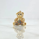 Dije Oso Articulado Overol 5.5gr / 2.9cm / Circones Multicolor Oro Amarillo 18K