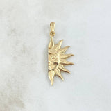 Dije Sol Media Cara 2.35gr / 3.6cm / Liso Oro Amarillo 18K *
