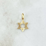 Dije Estrella de David 0.7gr / 2.2cm / Diamantada Lisa Oro Amarillo 18K *