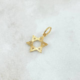 Dije Estrella de David 0.7gr / 2.2cm / Diamantada Lisa Oro Amarillo 18K *