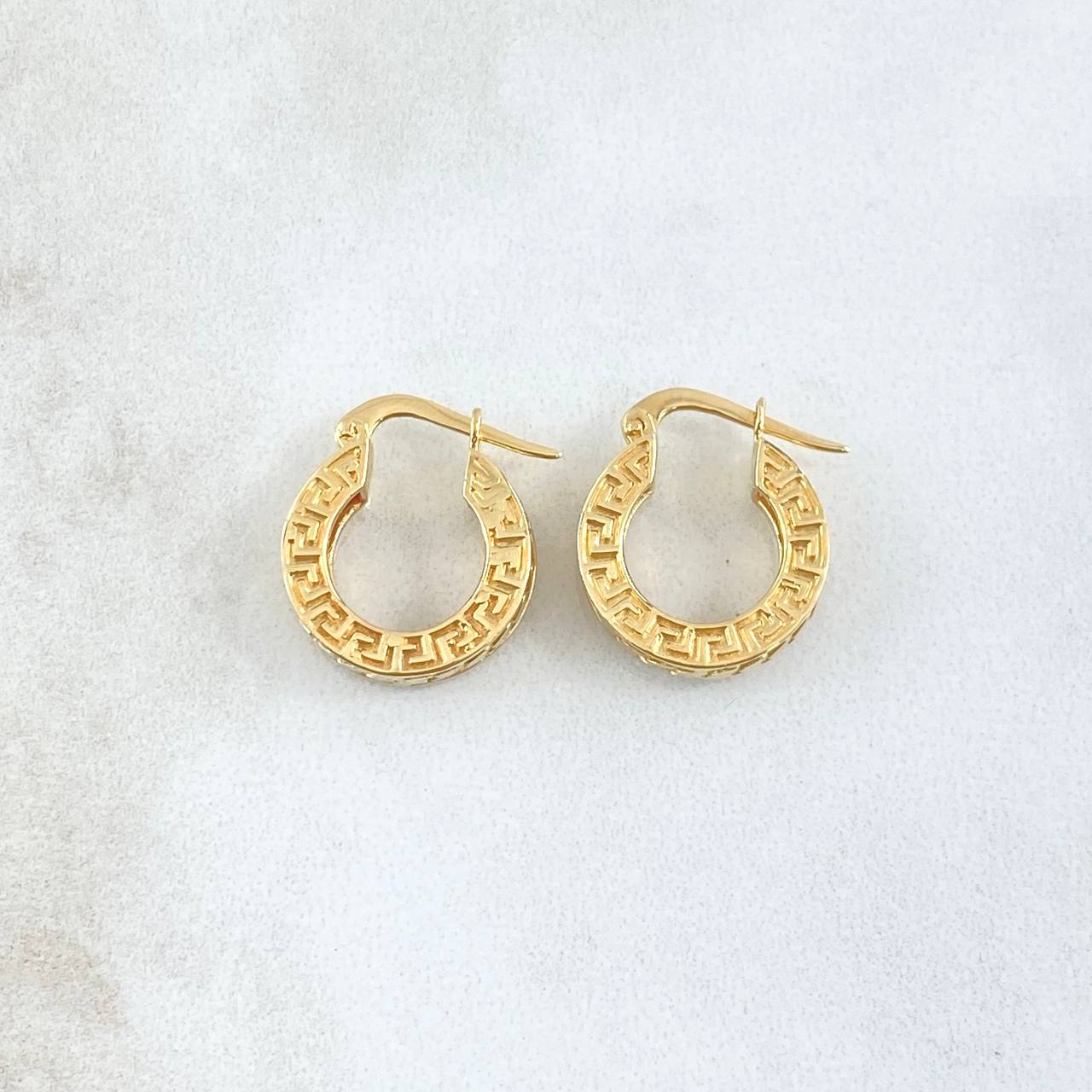 Candongas Tribal 5.05gr / 1.7cm Texturizada Oro Amarillo 18K