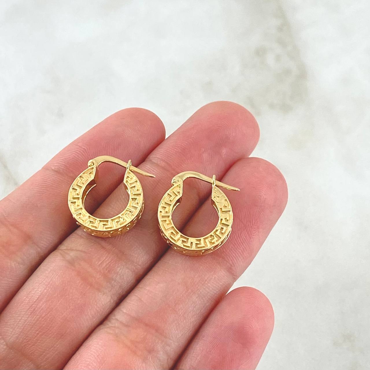 Candongas Tribal 5.05gr / 1.7cm Texturizada Oro Amarillo 18K