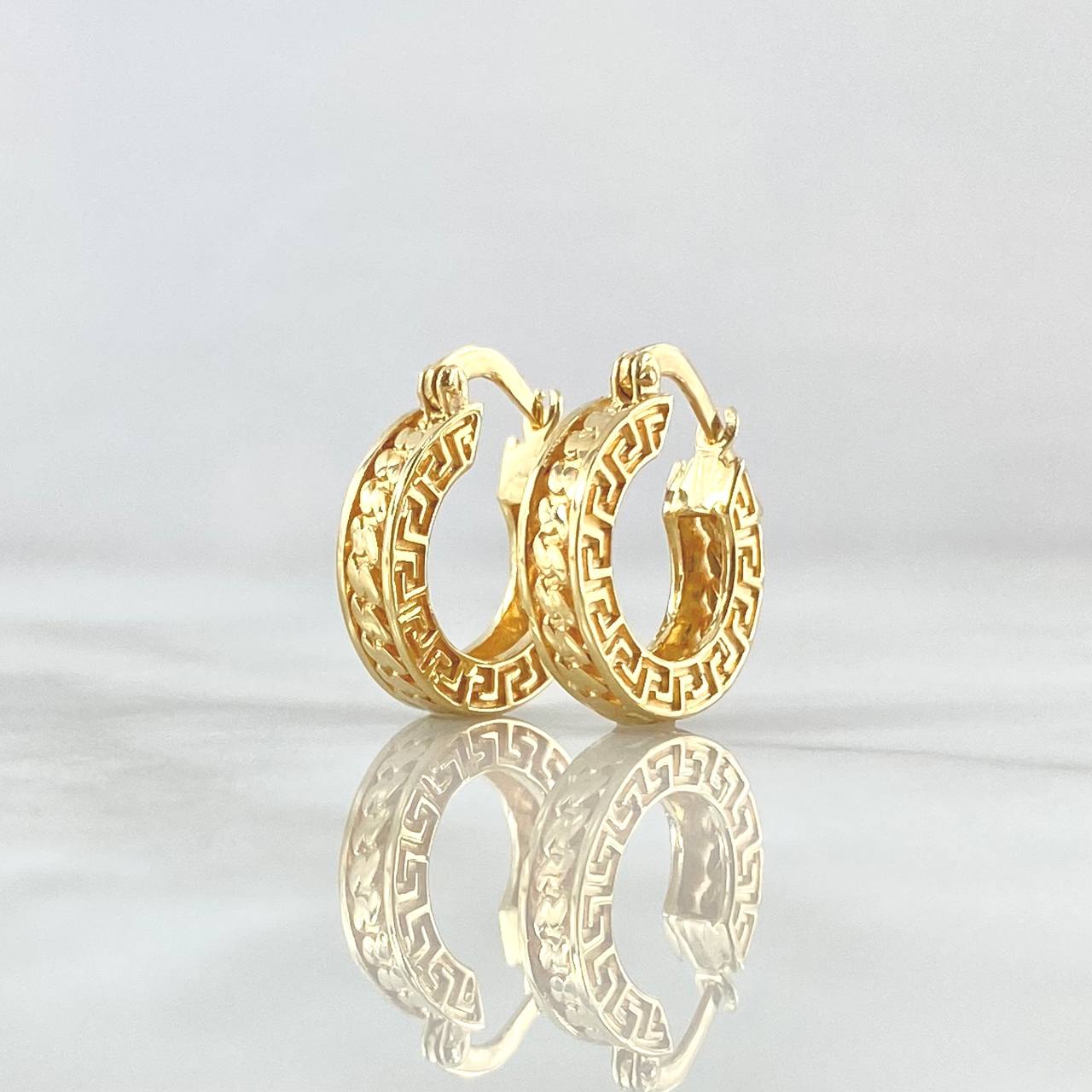 Candongas Tribal 5.05gr / 1.7cm Texturizada Oro Amarillo 18K