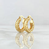Candongas Tribal 5gr / 1.7cm / Texturizada Oro Amarillo 18K ©