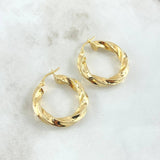 Candongas Kari 4.5gr / 2.8cm / Entorchadas Oro Amarillo 18K ©