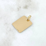 Dije Placa Rectangular Cuadrada 2.1gr / 2cm-3cm / Lisa Oro Amarillo 18K *