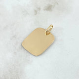 Dije Placa Rectangular Curva 2.05gr / 2.1cm-3cm / Lisa Oro Amarillo 18K *