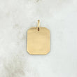 Dije Placa Rectangular Octagonal 2.1gr / 2cm-3cm / Lisa Oro Amarillo 18K *