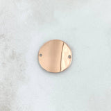 Herraje Placa Circular Curva 1.2gr / 2cm / Lisa Oro Rosa 18K