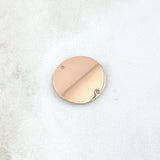 Herraje Placa Circular Curva 1.2gr / 2cm / Lisa Oro Rosa 18K