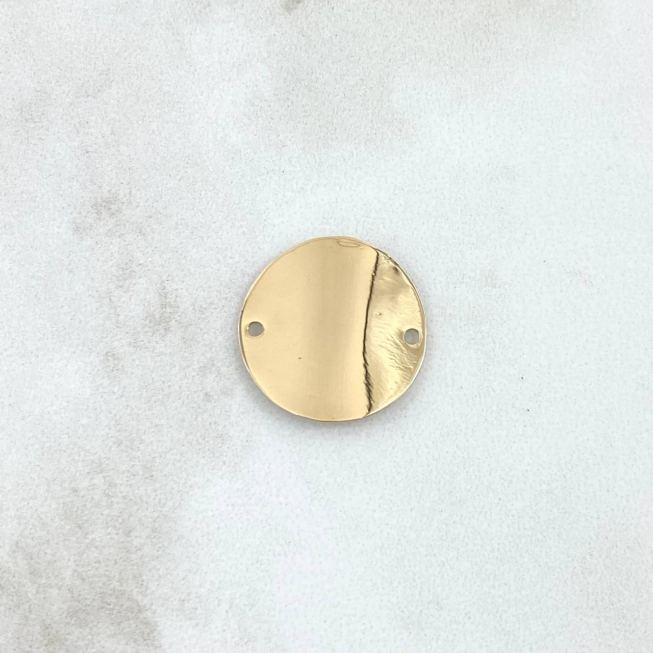 Herraje Placa Circular Curva 1.65gr / 2cm / Lisa Oro Amarillo 18K ©