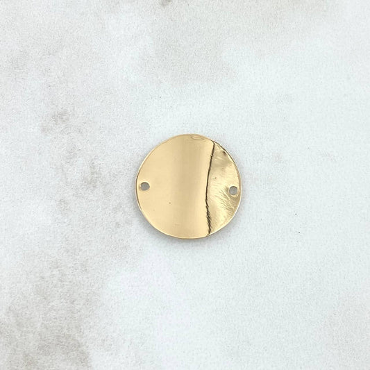 Herraje Placa Circular Curva 1.45gr / 2cm / Lisa Oro Amarillo 18K