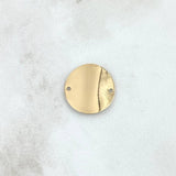 Herraje Placa Circular Curva 1.45gr / 2cm / Lisa Oro Amarillo 18K