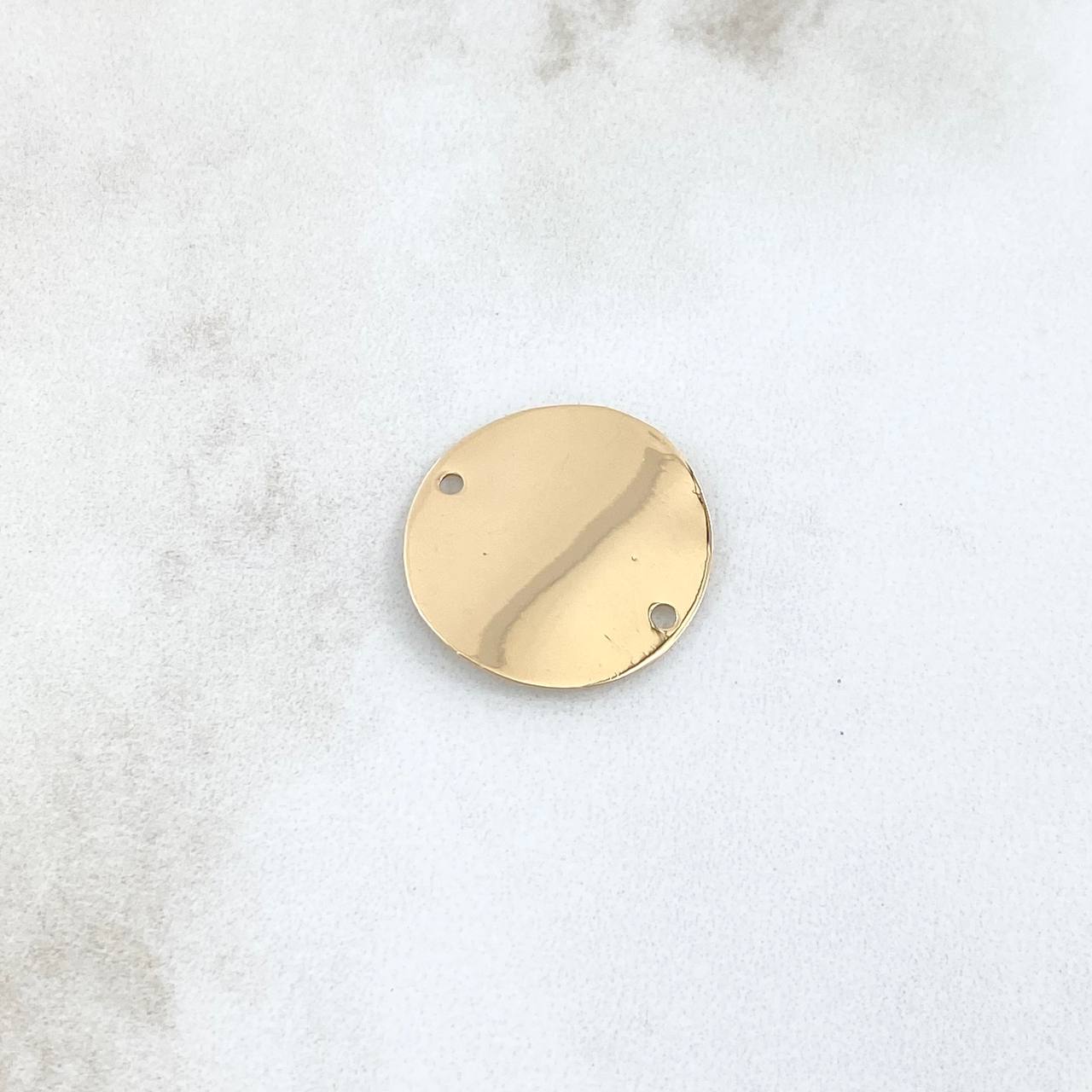 Herraje Placa Circular Curva 1.55gr / 2cm / Lisa Oro Amarillo 18K
