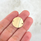 Herraje Placa Circular Curva 1.55gr / 2cm / Lisa Oro Amarillo 18K