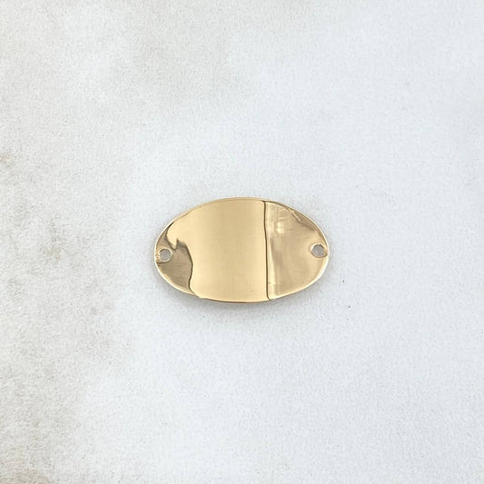 Herraje Placa Ovalada 1.35gr / 1.3cm-2.2cm / Lisa Oro Amarillo 18K