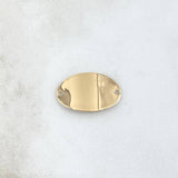 Herraje Placa Ovalada 1.3gr / 1.3cm-2.2cm / Lisa Oro Amarillo 18K
