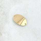 Herraje Placa Ovalada 1.3gr / 1.3cm-2.2cm / Lisa Oro Amarillo 18K