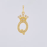 Dije Corona Letra Q 1.9gr / 3cm / Oro Amarillo 18K