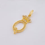 Dije Corona Letra Q 1.9gr / 3cm / Oro Amarillo 18K