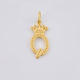 Dije Corona Letra Q 1.9gr / 3cm / Oro Amarillo 18K
