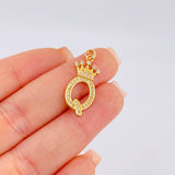 Dije Corona Letra Q 1.9gr / 3cm / Oro Amarillo 18K