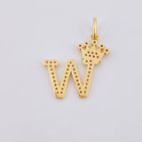 Dije Corona Letra W 2.45gr / 2.7cm / Oro Amarillo 18K