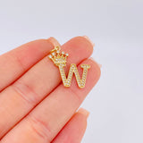 Dije Corona Letra W 2.25g / 2.6cm Oro Amarillo 18K