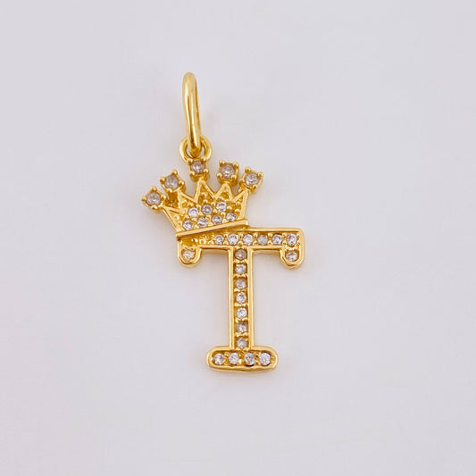 Dije Corona Letra T 1.75 g / 2.6 cm Oro Amarillo 18K