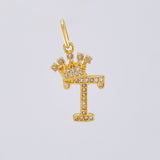 Dije Corona Letra T 1.75gr / 2.6cm / Oro Amarillo 18K