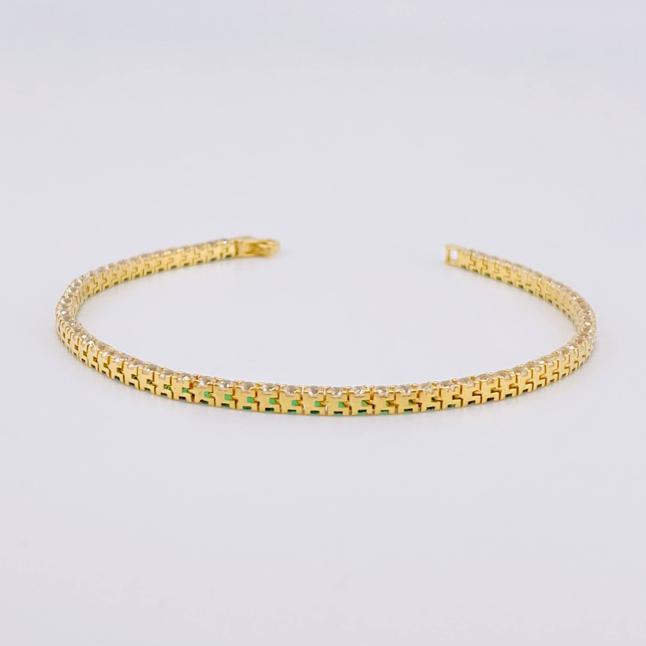 Pulso Tenis Doble Faz 6.9gr / 17.5cm / 2.9mm Oro Amarillo +4 18K *
