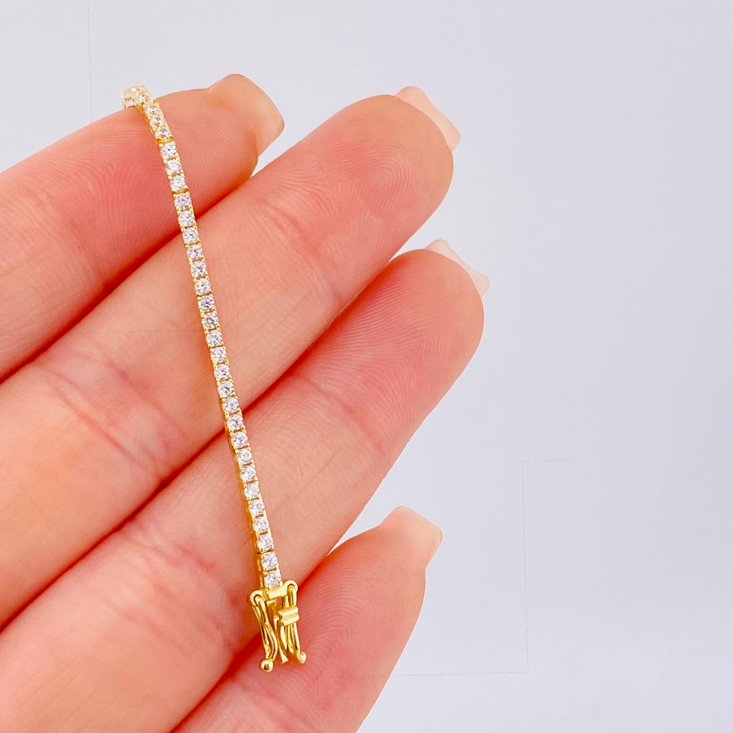 Pulso Tenis Doble Faz 7.65gr / 18cm / 2.9mm Oro Amarillo 18K