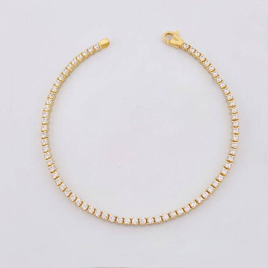 Pulso Tenis Doble Faz 6.85gr / 18cm / 2.9mm Oro Amarillo 18K