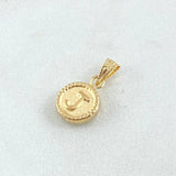 Dije Letra J 0.4gr / 1.4cm / Circulo Cargador Bordeado Oro Amarillo 18K