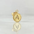 Dije Letra A Marco Bordeado 0.55g / 1.7cm Oro Amarillo 18K