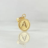 Dije Letra A Marco Bordeado 0.55g / 1.7cm Oro Amarillo 18K