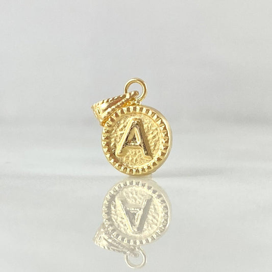 Dije Letra A 0.4gr / 1.5cm-Mate-Bordeado Oro Amarillo 18K ©