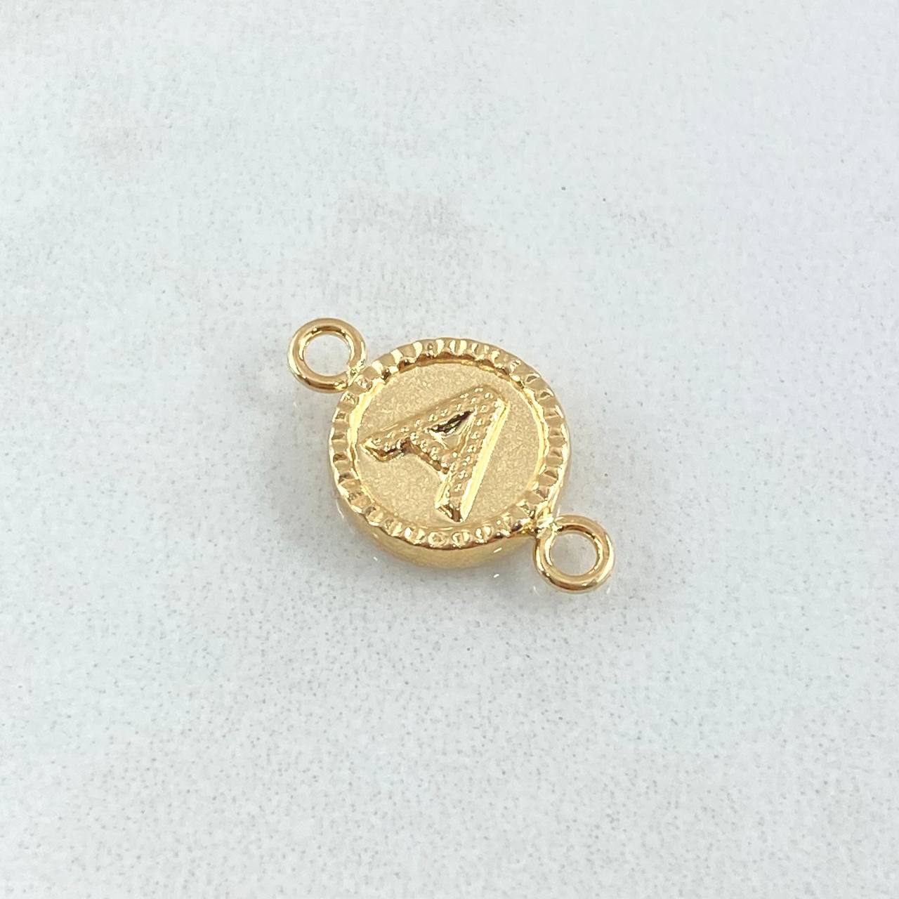 Herraje Letra A 0.65gr / 1.7cm / Circulo Bordeado Oro Amarillo 18K ©