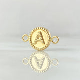 Herraje Letra A 0.6gr / 1.7cm / Circulo Bordeado Oro Amarillo 18K ©