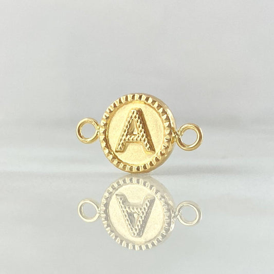 Herraje Letra A 0.65gr / 1.7cm / Circulo Bordeado Oro Amarillo 18K ©